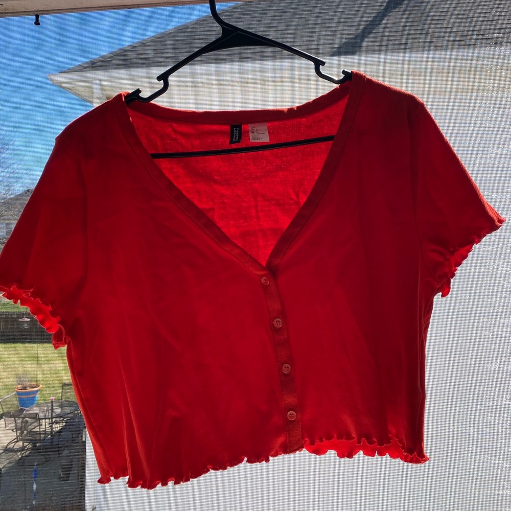 Red crop top